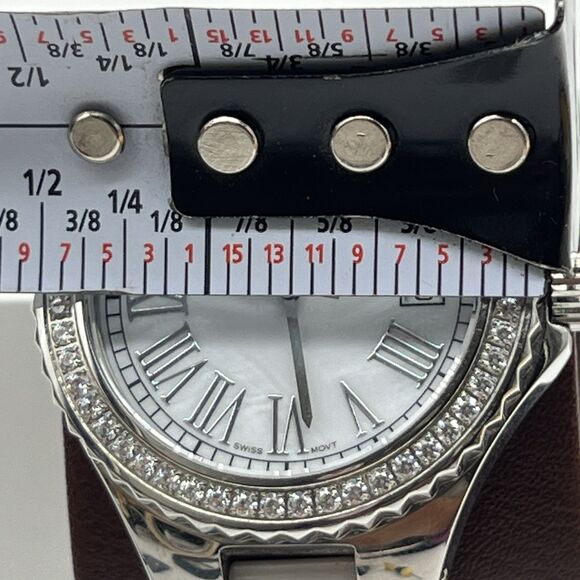 HILDAGO Watch, Ceramic-Stainless Steel-Diamonique CZ Bezel-Mother of Pearl Dial main image 8